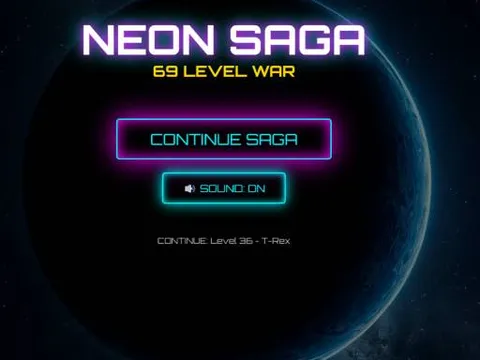 Play Neon Saga Tic Tac Toe: 69 Level War - Free Online Puzzle